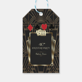 Glam Casino Great Gatsby 40th Poker Verjaardag Cadeaulabel