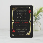 Glam Casino Las Vegas Perfect Pair Poker Huwelijk Kaart (Staand voorkant)