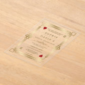 Glam Casino Night Las Vegas bruiloft transparant Acryl Uitnodigingen (Laagn)