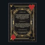 Glam Casino Royale Las Vegas Poker Accommodatie Informatiekaartje<br><div class="desc">Elegant Casino Royale en Great Gatsby thema kaart ontwerp. Het beschikt over art deco stijl, een Roaring 1920 oude Hollywood lijst met speelkaarten pakken (simuleren speelkaarten). Op de achterkant faux gold Art Deco motief, initialen en speelkaarten pakken. Gebruik de tool Personaliseren om uw gegevens toe te voegen. Bezoek voor meer...</div>