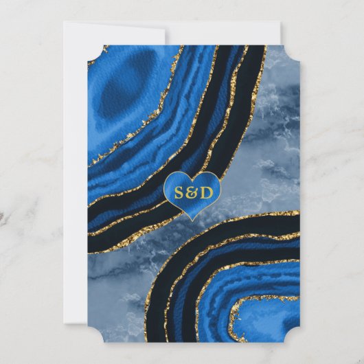 Glam Casino Royale Vegas Poker Gouden Agate Trouwr Kaart (Achterkant)