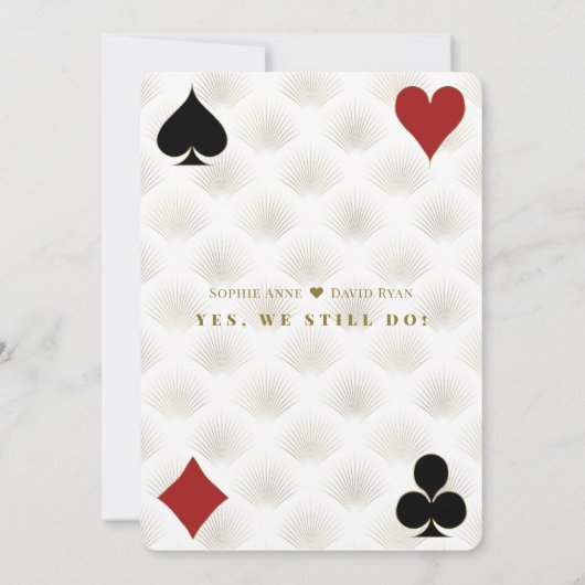 Glam Casino Royale Vegas Poker Vows Renewal Kaart (Achterkant)