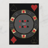 Glam Casino Vegas Poker Chip Trouwaccommodatie Informatiekaartje (Achterkant)