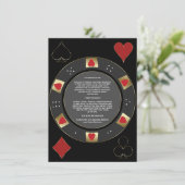 Glam Casino Vegas Poker Chip Trouwaccommodatie Informatiekaartje (Staand voorkant)