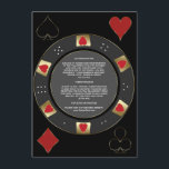 Glam Casino Vegas Poker Chip Trouwaccommodatie Informatiekaartje<br><div class="desc">Glamoureuze Las Vegas Casino thema trouwkaart. Het beschikt over een uniek ontwerp van de pokerchip versierd met faux goud,  rode harten met een faux gouden slag,  speelkaartenpak,  voor een luxe touch. Gebruik de tool Personaliseren om uw gegevens toe te voegen. Meer ideeën in mijn Poker Casino Collectie.</div>