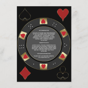 Glam Casino Vegas Poker Chip Trouwaccommodatie Informatiekaartje