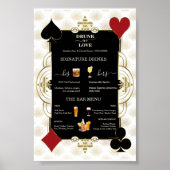 Glam Casino Wedding Drunk In Love Wedding Bar Sign Poster (Voorkant)