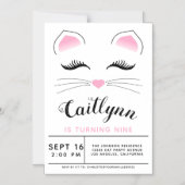 Glam Cat Birthday Magnetische Uitnodiging (Voorkant)