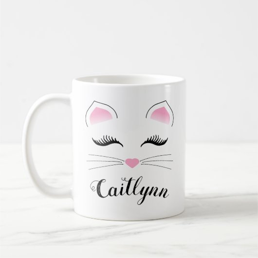 Glam Cat Face Koffiemok (Links)