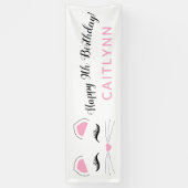 Glam Cat Happy Birthday Spandoek (Verticaal)