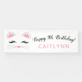Glam Cat Happy Birthday Spandoek (Horizontaal)