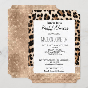Glam Champagne Glitz Cream Leopard Kaart