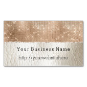 Glam Champagne Glitz Crème Magnetisch Visitekaartje (Voorkant)