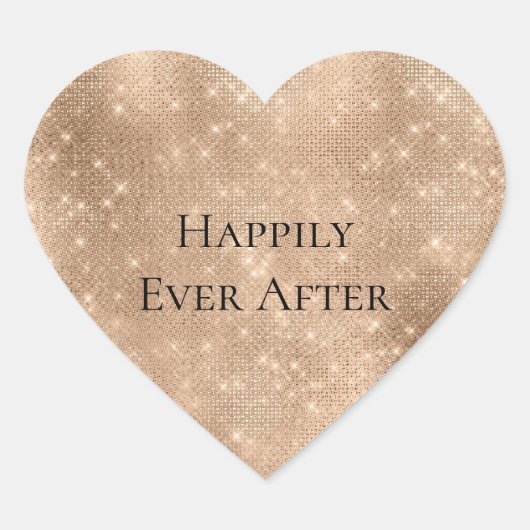Glam Champagne Glitz Hart Sticker (Voorkant)