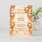Glam Champagne Gold Balloons and Confetti Birthday Kaart (Staand voorkant)