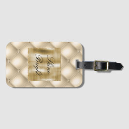 Glam Champagne Gold Glitzy Diamonds Bagagelabel