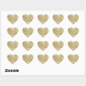Glam Champagne Gold Glitzy Diamonds Hart Sticker (Vel)