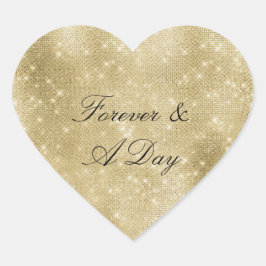 Glam Champagne Gold Glitzy Diamonds Hart Sticker
