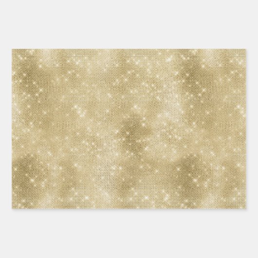 Glam Champagne Gold Glitzy Diamonds Inpakpapier Vel (Voorkant 3)
