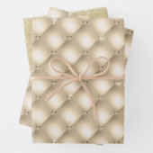 Glam Champagne Gold Glitzy Diamonds Inpakpapier Vel (In situ)