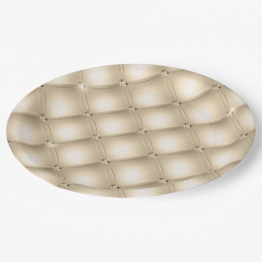 Glam Champagne Gold Glitzy Diamonds Papieren Bordje (Gekanteld)