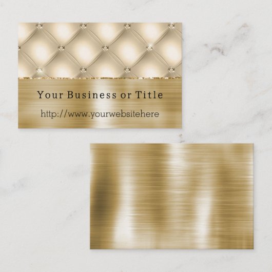 Glam Champagne Gold Glitzy Diamonds Visitekaartje (Voorkant / Achterkant)