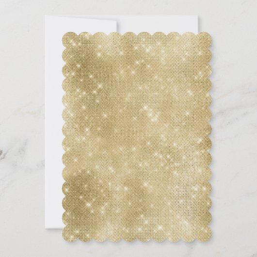 Glam Champagne Gold Glitzy Sparkle Kaart (Achterkant)