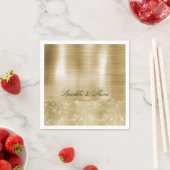Glam Champagne Gold Glitzy Sparkle Servet (Insitu)