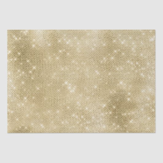 Glam Champagne Gold Glitzy Sparkle Tissuepapier (Voorkant)