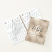 Glam Champagne Gold Monogram Recipe Book Notitieboek (Binnen)