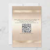 Glam Champagne Goud Glamour Luxe QR Code Bruiloft Kaart (Achterkant)