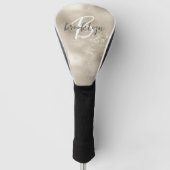 Glam Champagne Goud Moderne Script Monogram Golfheadcover (Voorkant)