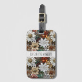 Glam Champagne Gouden Rode Witte Bloemen Bagagelabel (Voorkant (verticaal))