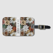 Glam Champagne Gouden Rode Witte Bloemen Bagagelabel (Voorkant (horizontaal))