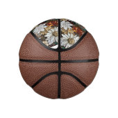 Glam Champagne Gouden Rode Witte Bloemen Basketbal (Rechts)