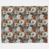 Glam Champagne Gouden Rode Witte Bloemen Fleece Deken (Voorkant (Horizontaal))