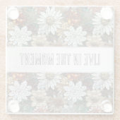 Glam Champagne Gouden Rode Witte Bloemen Glazen Onderzetter (Achterkant)