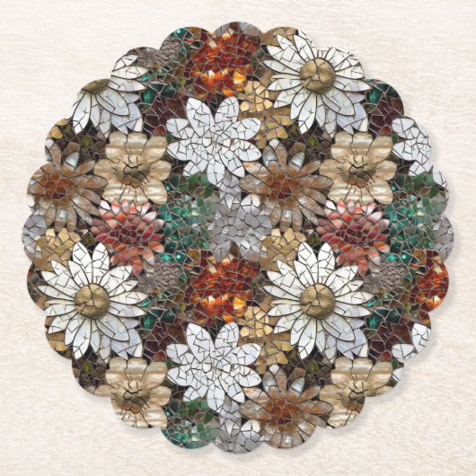 Glam Champagne Gouden Rode Witte Bloemen Kartonnen Onderzetters (Voorkant)