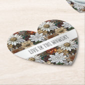 Glam Champagne Gouden Rode Witte Bloemen Kartonnen Onderzetters (Gekanteld)