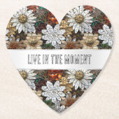 Glam Champagne Gouden Rode Witte Bloemen Kartonnen Onderzetters (Voorkant)