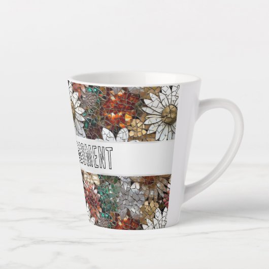 Glam Champagne Gouden Rode Witte Bloemen Latte Mok (Rechts)