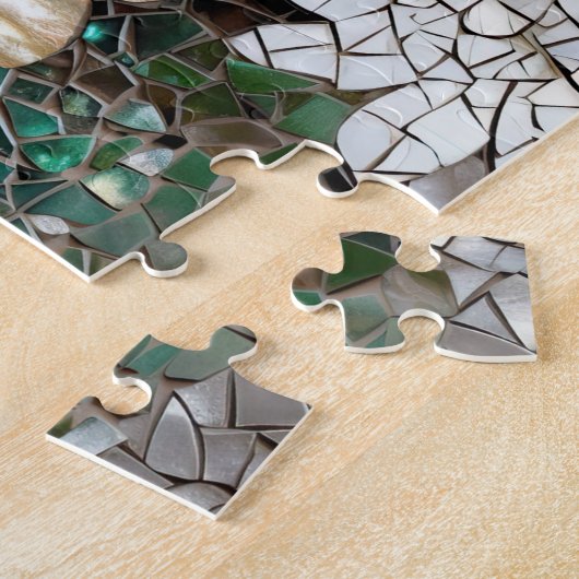 Glam Champagne Gouden Rode Witte Bloemen Legpuzzel (Zijkant)