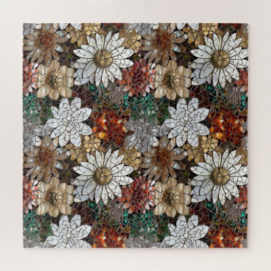 Glam Champagne Gouden Rode Witte Bloemen Legpuzzel (Horizontaal)