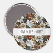 Glam Champagne Gouden Rode Witte Bloemen Magneet (Voorkant / Achterkant)