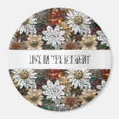 Glam Champagne Gouden Rode Witte Bloemen Magneet (Voorkant)