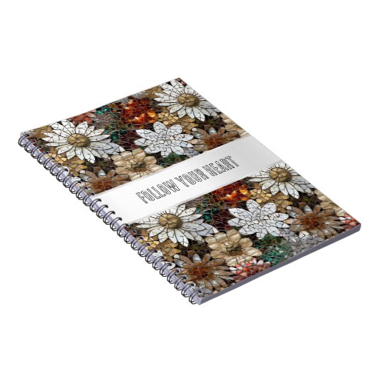 Glam Champagne Gouden Rode Witte Bloemen Notitieboek (Rechterzijde)