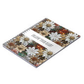 Glam Champagne Gouden Rode Witte Bloemen Notitieboek (Linkerzijde)