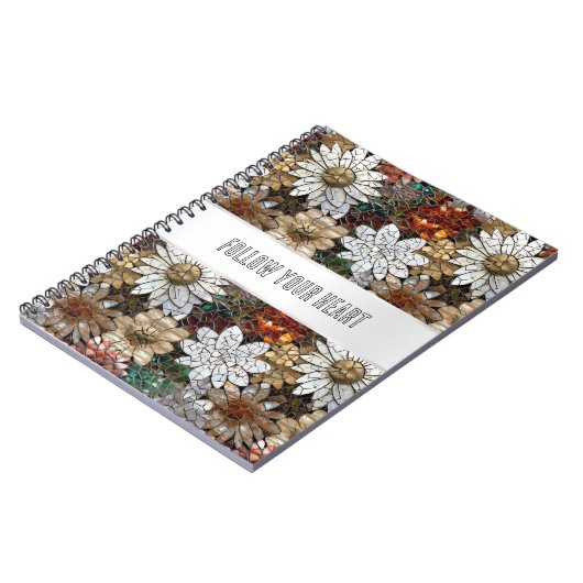 Glam Champagne Gouden Rode Witte Bloemen Notitieboek (Linkerzijde)