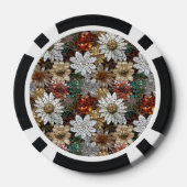 Glam Champagne Gouden Rode Witte Bloemen Poker Chips (Achterkant)