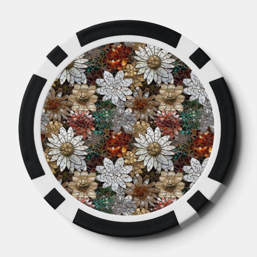 Glam Champagne Gouden Rode Witte Bloemen Poker Chips (Achterkant)